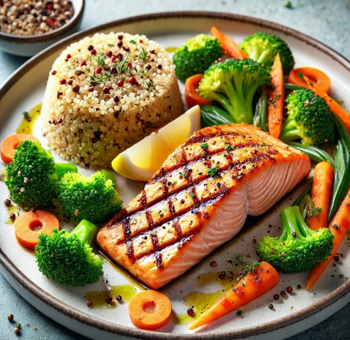 Grilled Salmon with Quinoa and Vegetables Recipe