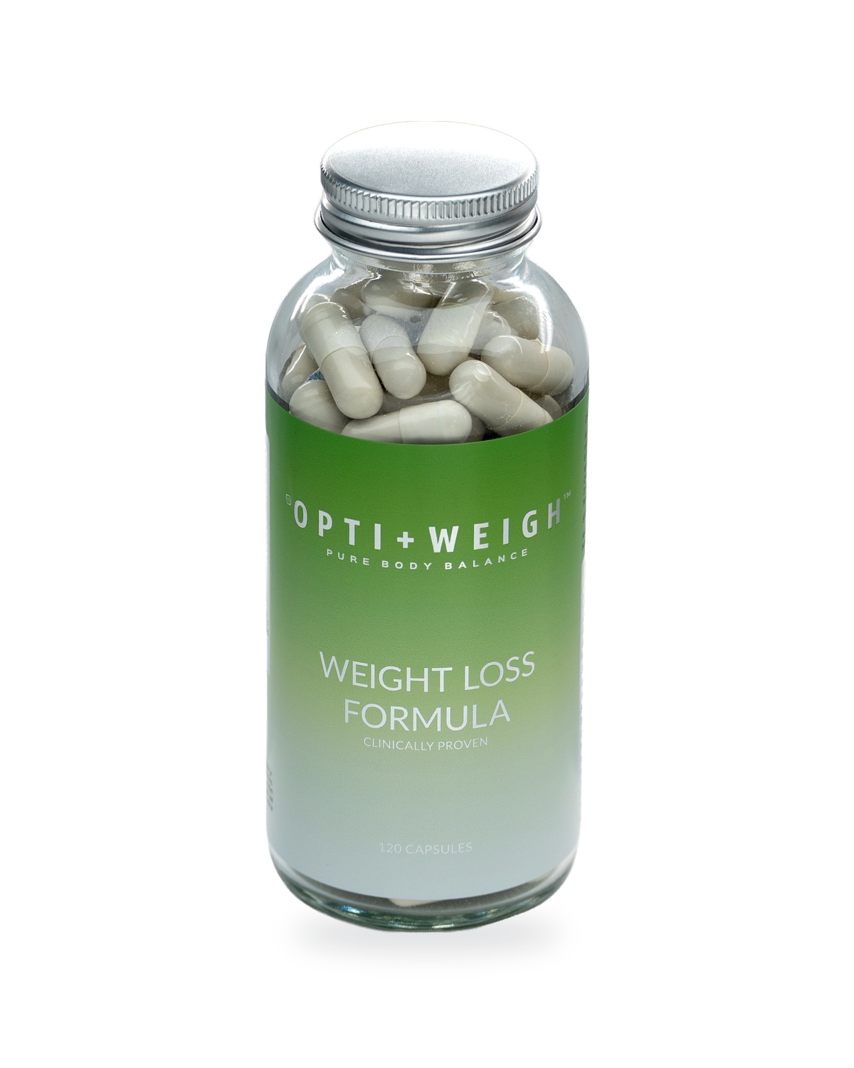 Equilibrium Opti+Weigh Weight Loss Formula — Glass Capsule Bottle